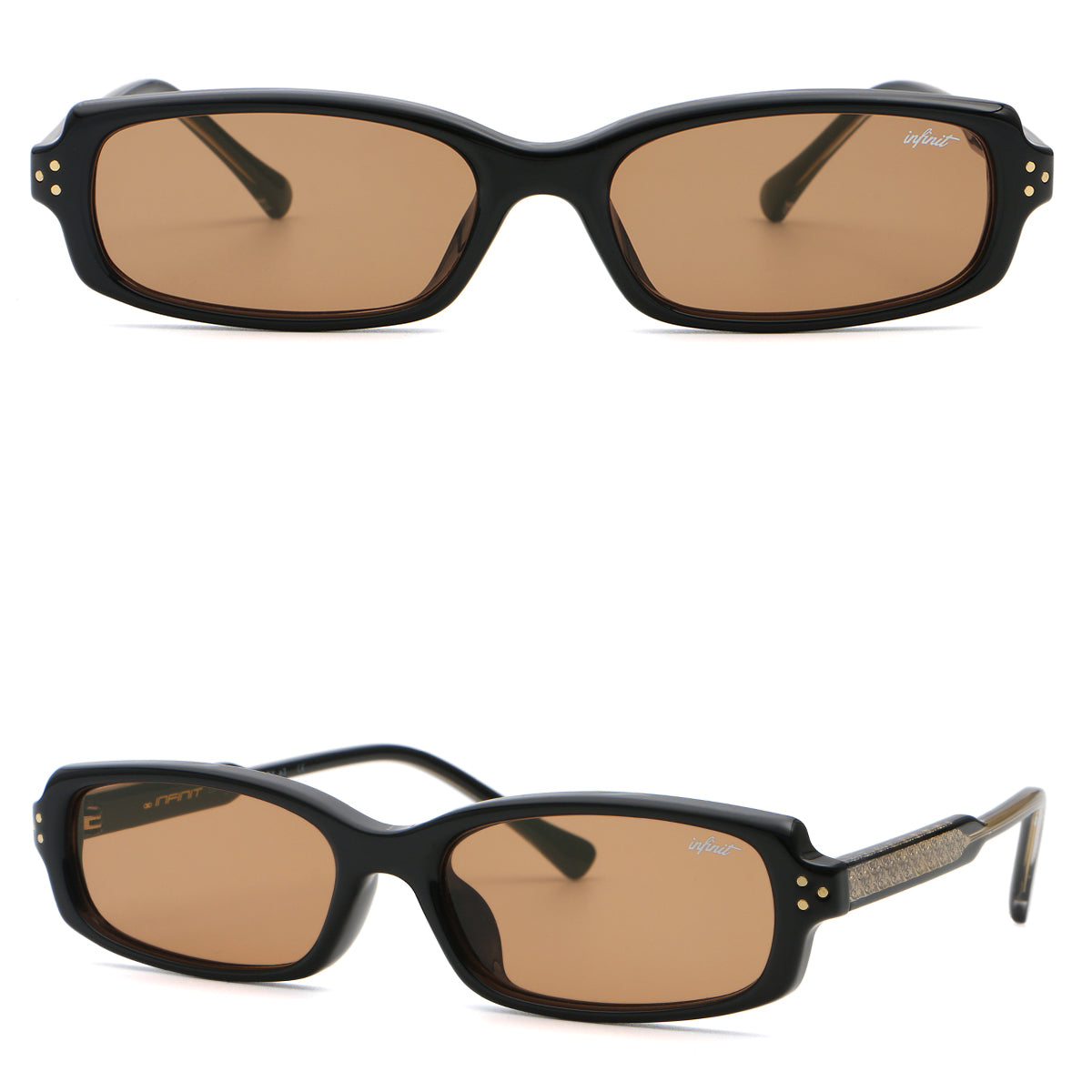 ÓCULOS DE SOL Virgil - Preto Brilhante - Lente Marrom