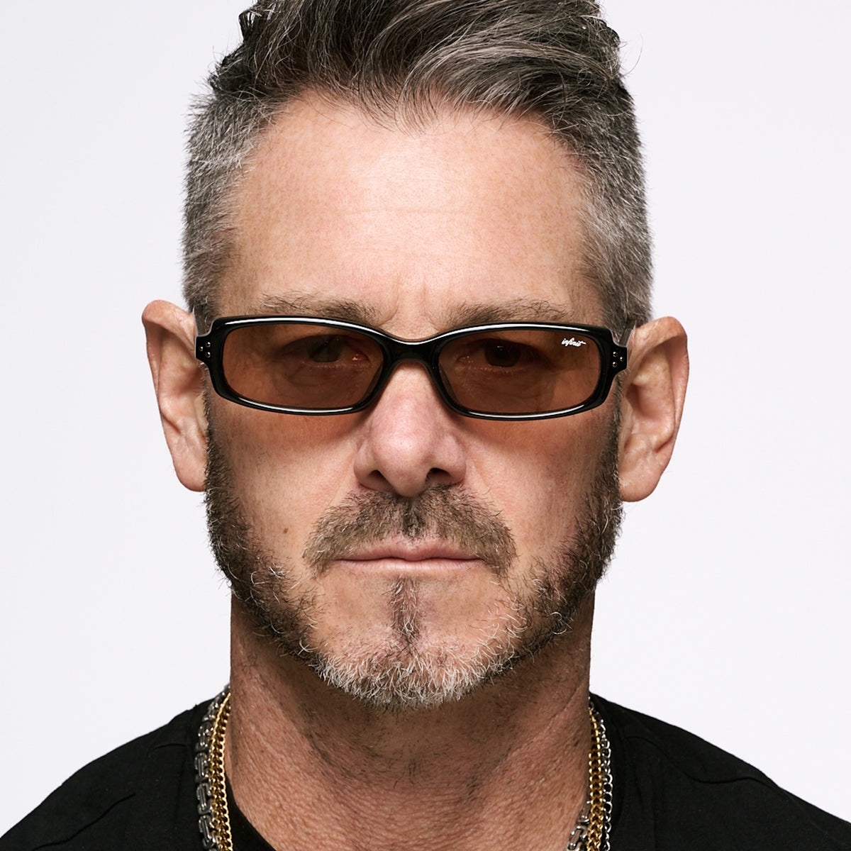 ÓCULOS DE SOL Virgil - Preto Brilhante - Lente Marrom