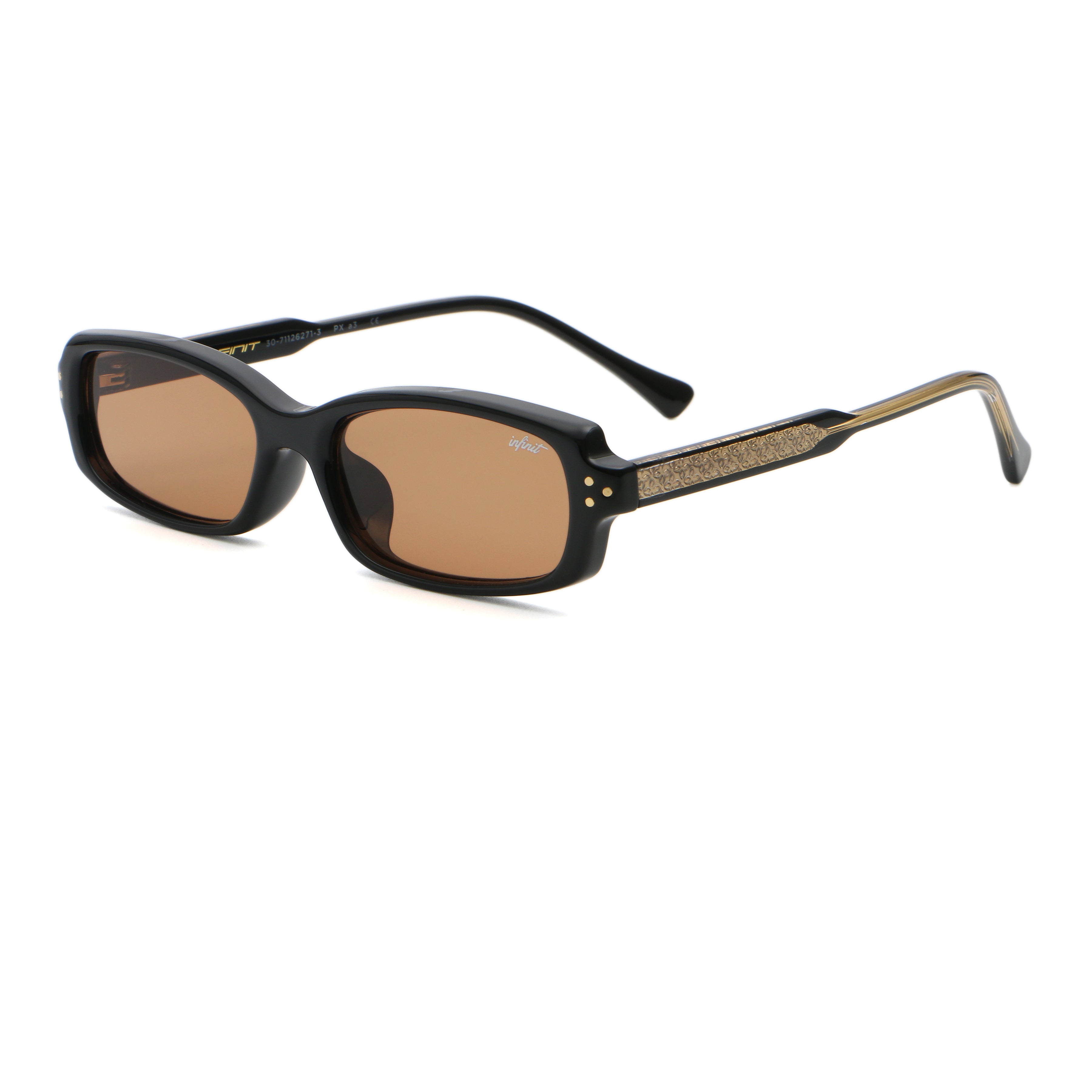 ÓCULOS DE SOL Virgil - Preto Brilhante - Lente Marrom